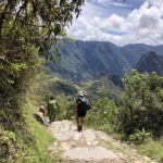 Walking down to Machu Picchu from Intipunku